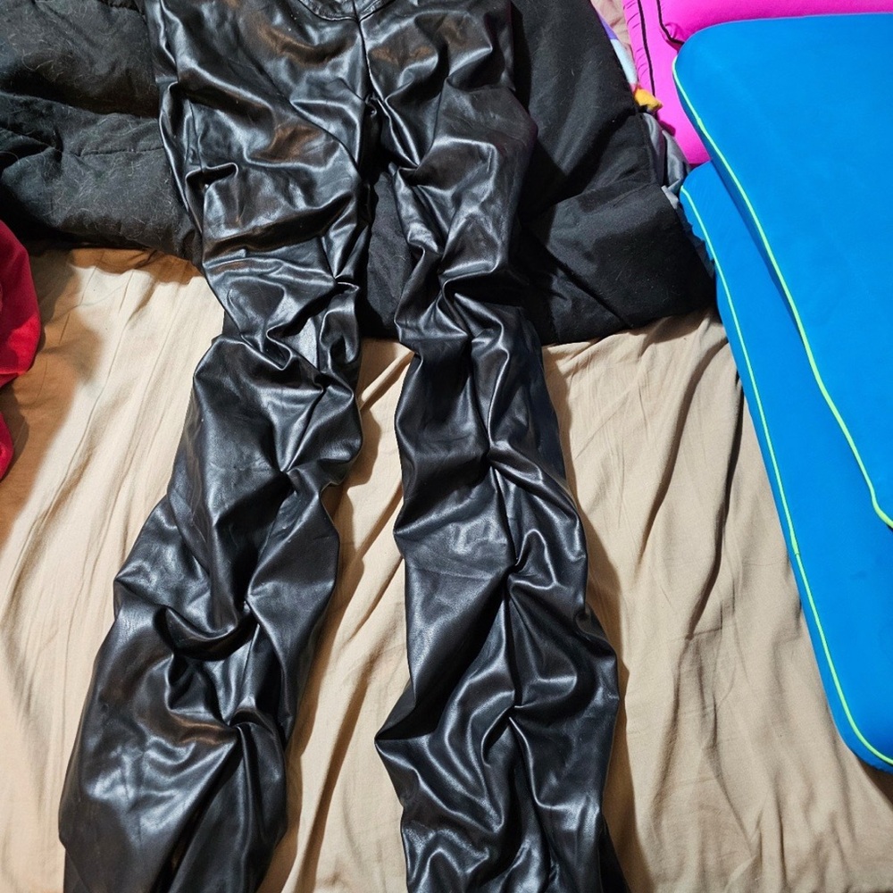 Black Faux Leather Pants